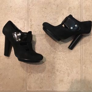 Black suede booties